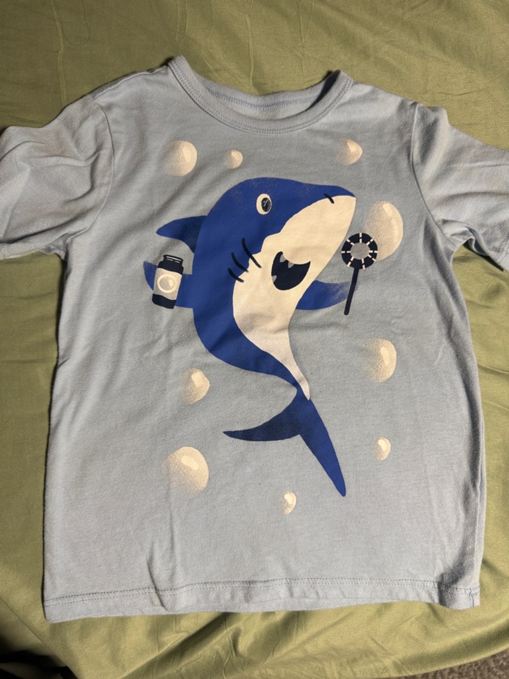 The Children's Place Light Blue Shark Tee with Navy Graphic